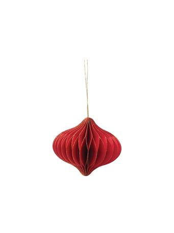 C & F ENTERPRISES - Honeycomb Paper Red Ornament RED