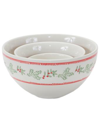 MELROSE INTERNATIONAL - Stoneware Mistletoe Bowl WHITE