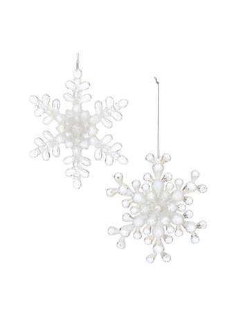 MELROSE INTERNATIONAL - Acrylic Holiday Shaped Ornament WHITE