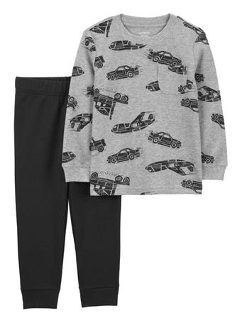 CARTER'S - Baby 2-Piece Transportation Thermal Tee & Jogger Set GREY