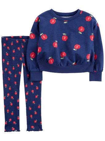 CARTER'S - Baby 2-Piece Apples Sweatshirt & Pant Set NAVY