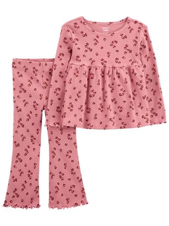 CARTER'S - Baby 2-Piece Floral Top & Flare Legging Set PINK