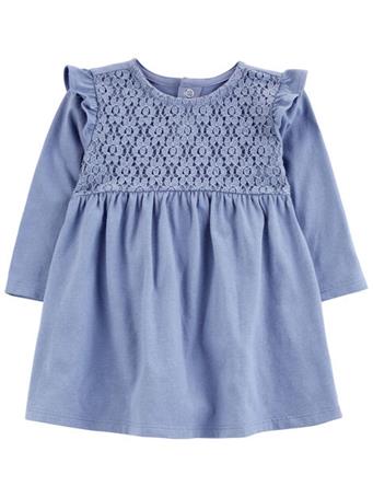 CARTER'S - Baby Eyelet Chambray Dress BLUE