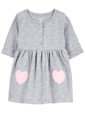 CARTER'S - Baby Heart Jersey Dress GREY