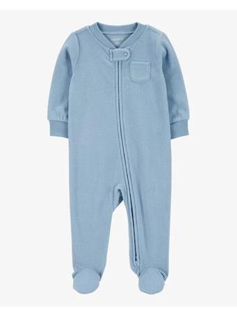 CARTER'S - Baby Zip-Up Fleece Sleep & Play Pajamas BLUE