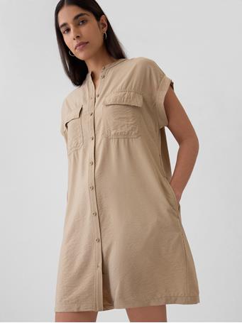 GAP - Utility Mini Shirtdress KHAKI