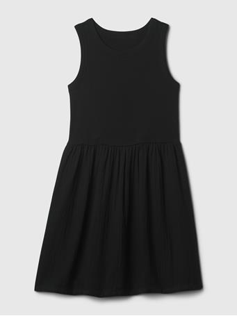 GAP - Kids Crinkle Gauze Tank Dress BLACK 22