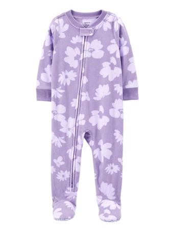 CARTER'S - Baby 1-Piece Floral Fleece Footie Pajamas PURPLE