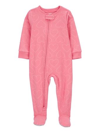 CARTER'S - Baby 1-Piece Heart Fleece Footie Pajamas PINK