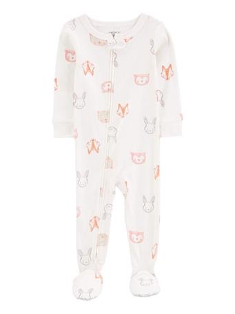 CARTER'S - Baby 1-Piece Animals 100% Snug Fit Cotton Footie Pajamas IVORY