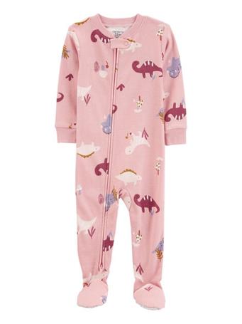 CARTER'S - Baby 1-Piece Dinosaur 100% Snug Fit Cotton Footie Pajamas PINK