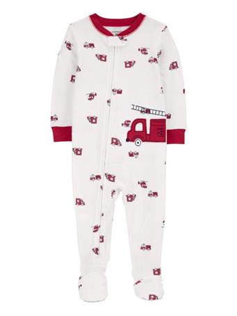 CARTER'S - Baby 1-Piece Firetruck 100% Snug Fit Cotton Footie Pajamas MULTI