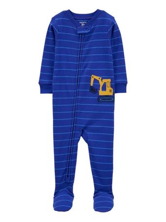 CARTER'S - Baby 1-Piece Construction 100% Snug Fit Cotton Footie Pajamas BLUE
