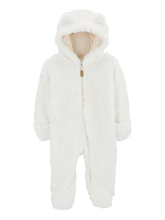 CARTER'S - Baby Hooded Quilted Jumpsuit IVORY