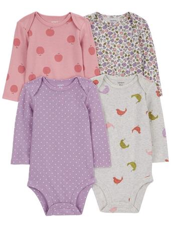 CARTER'S - Baby 4-Pack Long-Sleeve Original Bodysuits ASST
