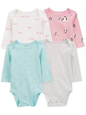 CARTER'S - Baby 4-Pack Long-Sleeve Original Bodysuits ASST