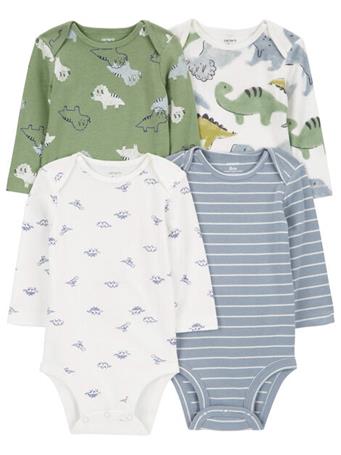 CARTER'S - Baby 4-Pack Long-Sleeve Dinosaur Bodysuits ASST