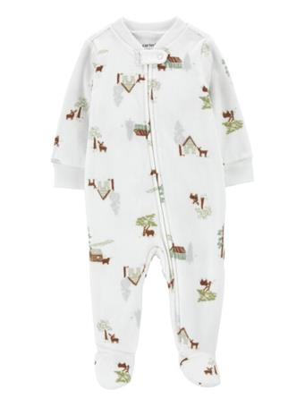 CARTER'S - Baby Fleece Zip-Up Footie Sleep & Play Pajamas IVORY