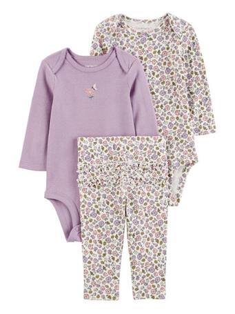 CARTER'S - Baby 3-Piece Floral Little Character Set PURPLE