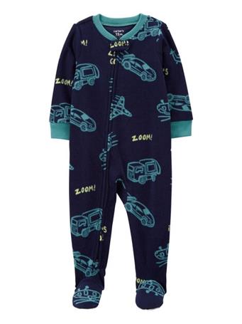 CARTER'S - Baby 1-Piece Cars Fleece Footie Pajamas NAVY