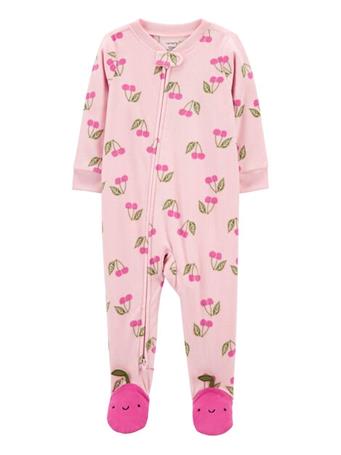 CARTER'S - Baby 1-Piece Cherry Fleece Footie Pajamas PINK