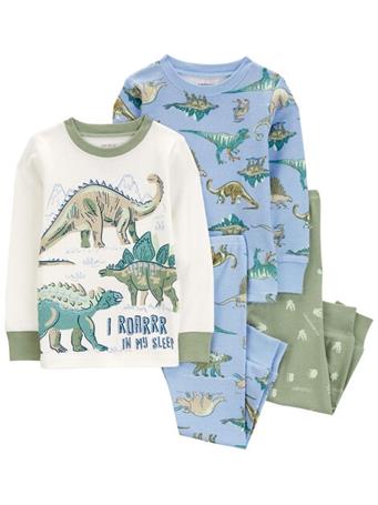 CARTER'S - Baby 4-Piece Dinosaur 100% Snug Fit Cotton Pajamas GREEN