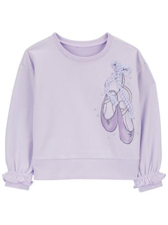 CARTER'S - Toddler Ballet Crew Neck Cotton Pullover PURPLE