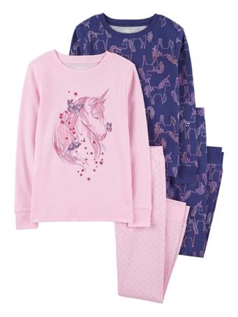 CARTER'S - Kid 4-Piece Unicorn 100% Snug Fit Cotton Pajamas PINK