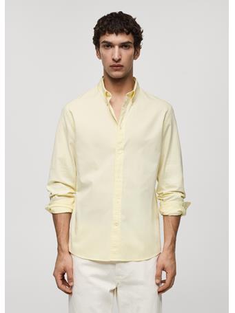 MANGO - 100% Cotton Regular-Fit Shirt YELLOW