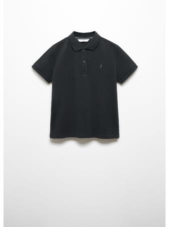 MANGO - 100% Cotton Polo Shirt BLACK