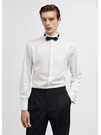 MANGO - Slim-fit Tuxedo Shirt WHITE