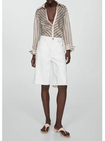MANGO - Straight-fit Denim Bermuda Shorts WHITE