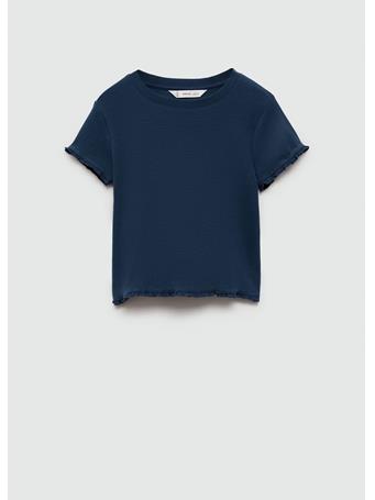 MANGO - Knitted Short-sleeve T-shirt NAVY