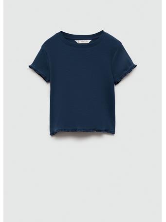 MANGO - Knitted Short-Sleeve T-Shirt NAVY