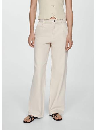 MANGO - Straight Pleated Jeans NATURAL WHITE