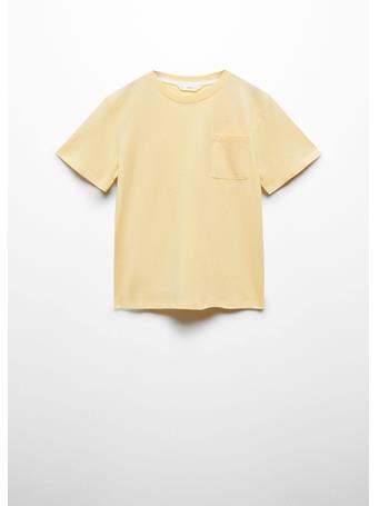 MANGO - Essential Cotton-blend T-shirt YELLOW