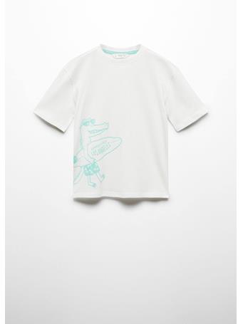 MANGO - Printed Cotton-blend T-shirt IVORY