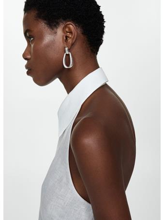 MANGO - Oval Hoop Earrings LT PASTEL GREY