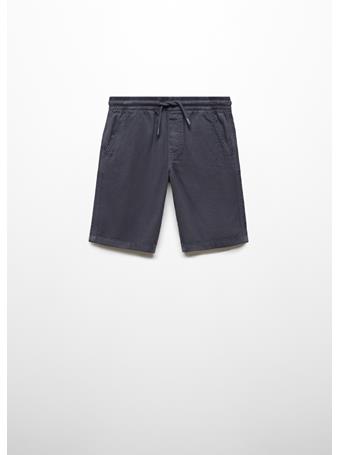 MANGO - Elastic Waist Bermuda Shorts NAVY