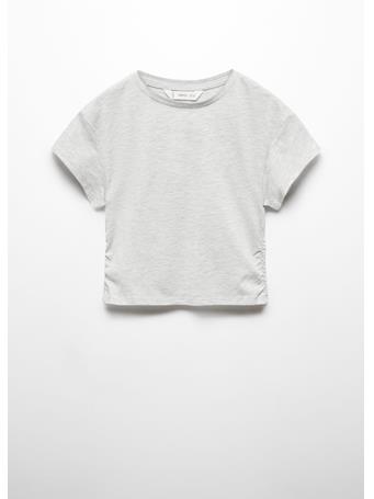 MANGO - Cotton T-shirt With Pucker Detail LIGHT GRAY