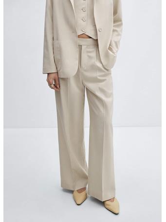 MANGO - Pleated Suit Pants LIGHT BEIGE