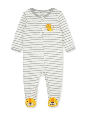 MAMIYE BROTHERS - Little Me Baby Pyjama Zip Footie Lion GREY
