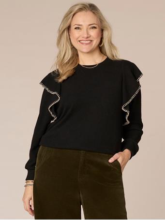DEMOCRACY - Plus Size Knit Top BLACK NATURAL