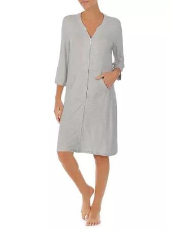 ELLEN TRACY - 3/4 Sleeve Zip Robe GREYHTHR