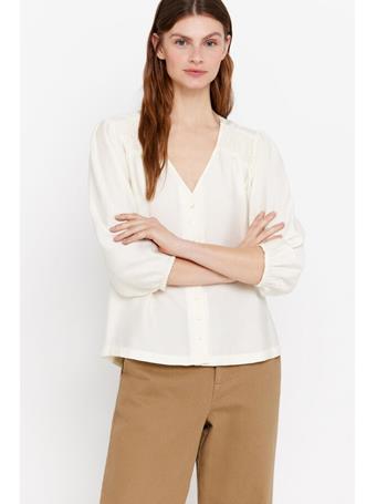 CORTEFIEL - V-Neck Blouse WHITE