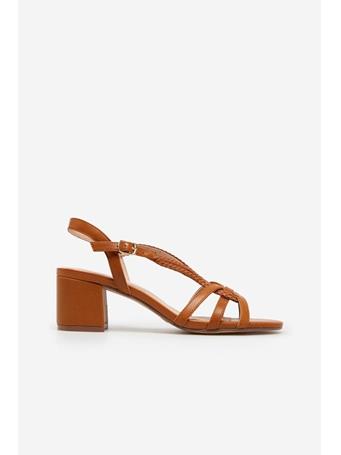 CORTEFIEL - Braided Strap Heel Sandal DARK BROWN
