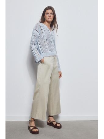 PEDRO DEL HIERRO - Wide Leg Cropped Poplin Pants SAND