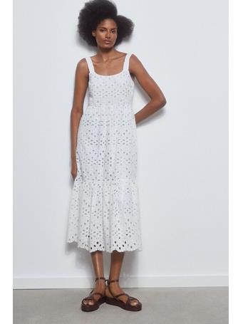 PEDRO DEL HIERRO - Perforated Cotton Dress IVORY