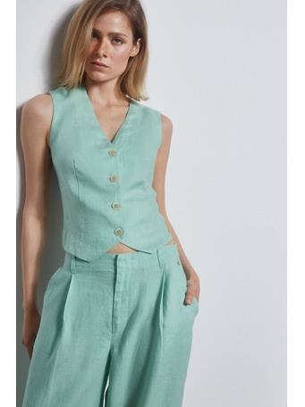 PEDRO DEL HIERRO - Linen Fitted Vest BLUES