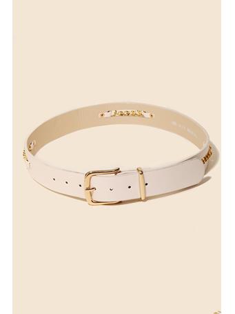 ANARCHY STREET - Faux Leather Chain Design Fashion Belt IVORY